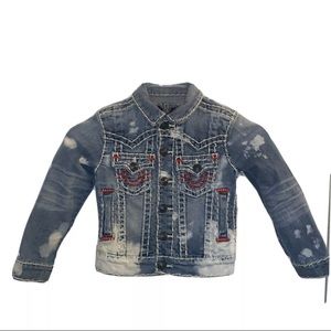 Kids true religion size 4 distressed jean jacket